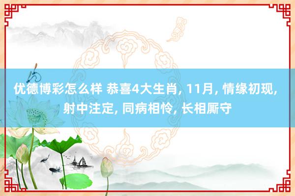 优德博彩怎么样 恭喜4大生肖, 11月, 情缘初现, 射中注定, 同病相怜, 长相厮守